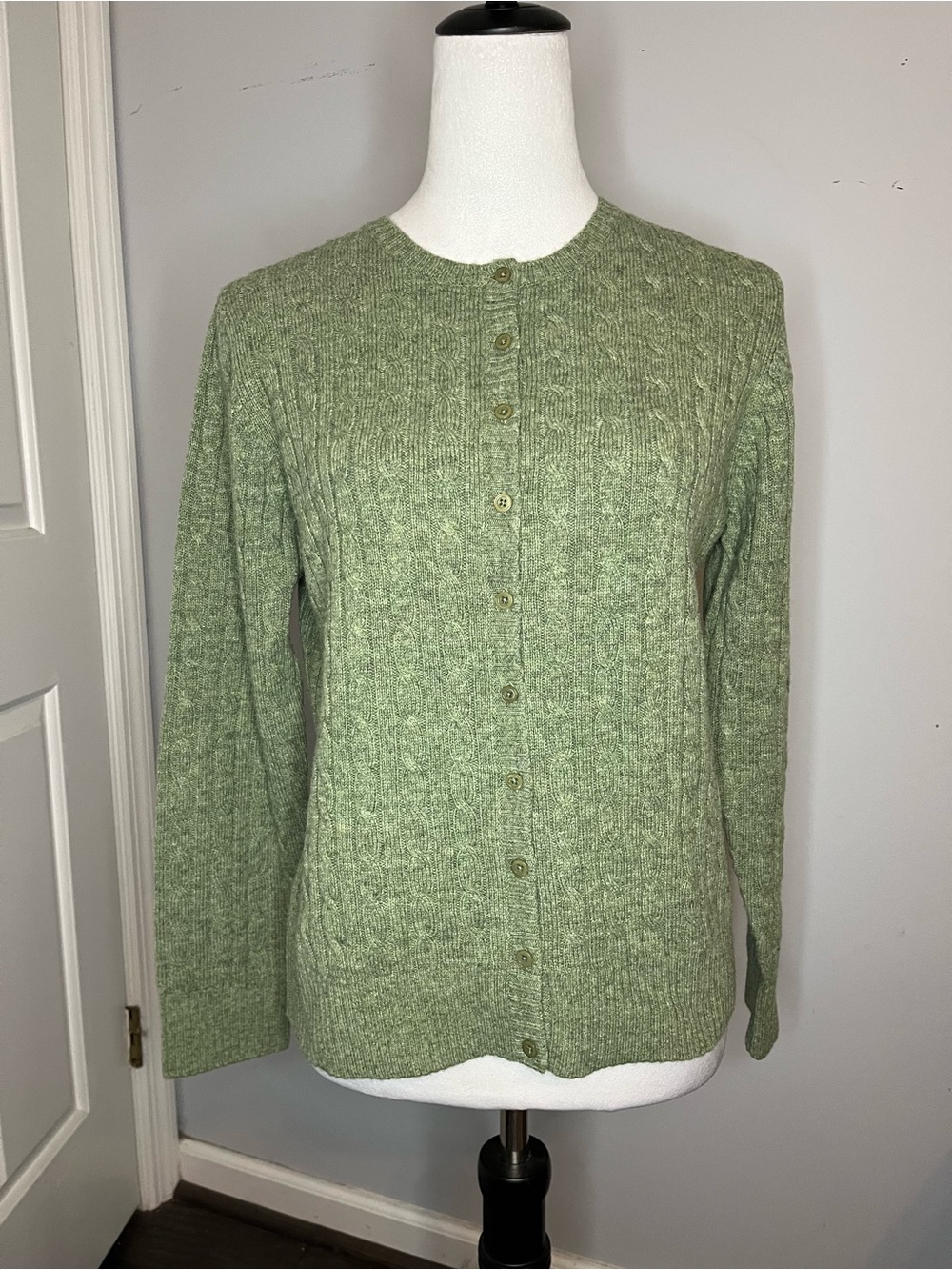 L.L Bean Cable Knit Button Front Cardigan